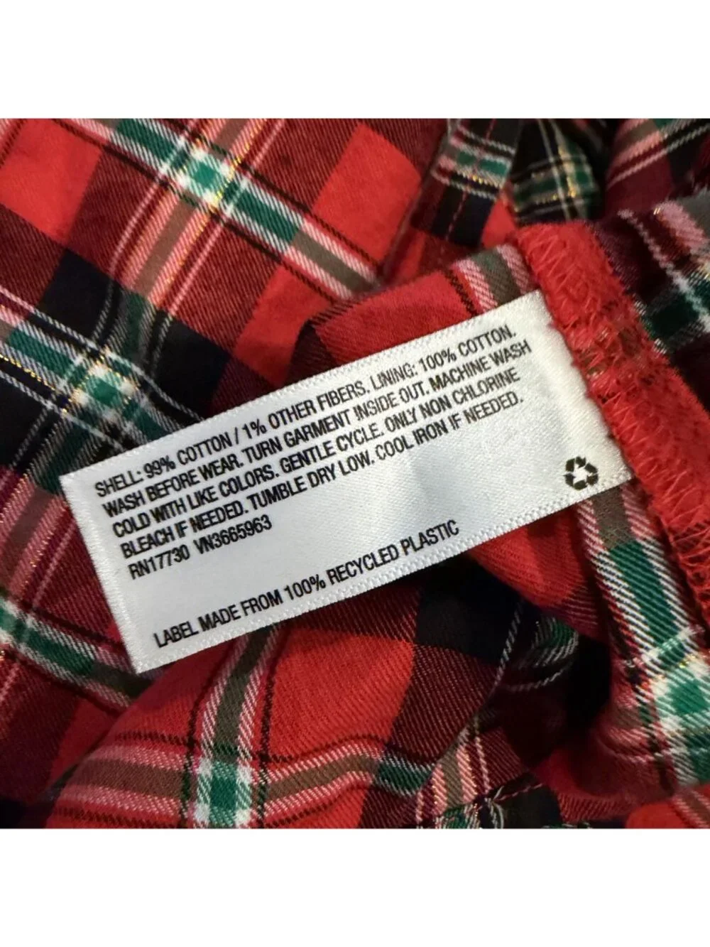 Cat & Jack Girls Red Plaid Christmas Dress XL 14/16 New